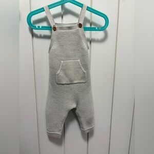 Knit Overalls in Light grey by Little Planet